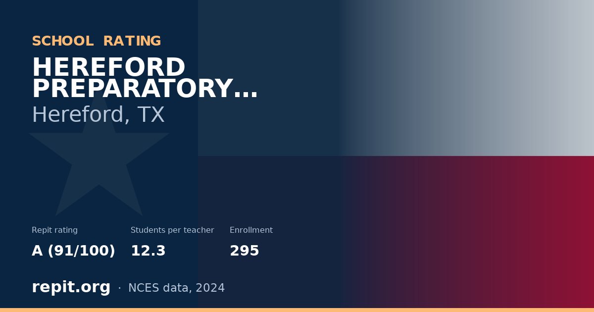 HEREFORD PREPARATORY ACADEMY, Hereford, TX — Repit school rating A (91/100)