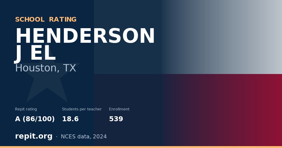 HENDERSON J EL, Houston, TX — Repit school rating A (86/100)
