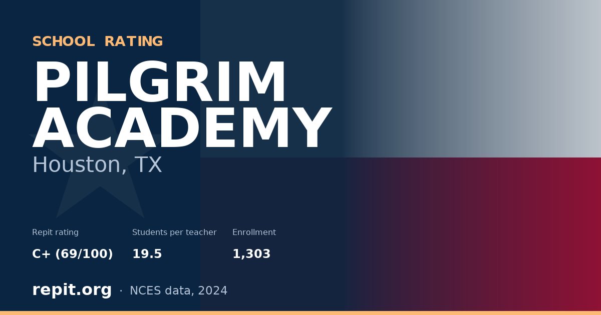 PILGRIM ACADEMY, Houston, TX — Repit school rating C+ (69/100)