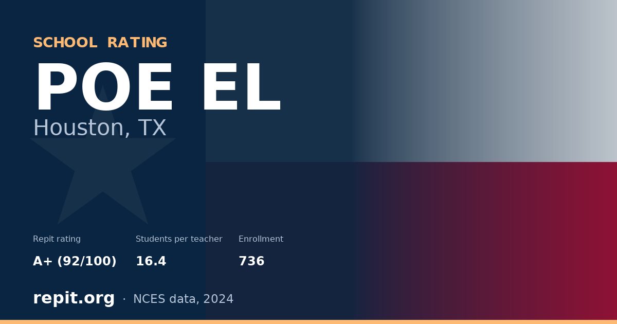 POE EL, Houston, TX — Repit school rating A+ (92/100)