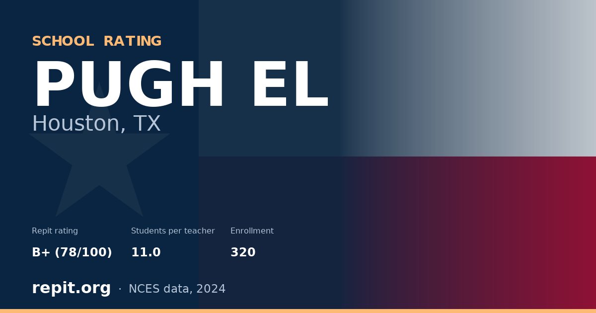 PUGH EL, Houston, TX — Repit school rating B+ (78/100)