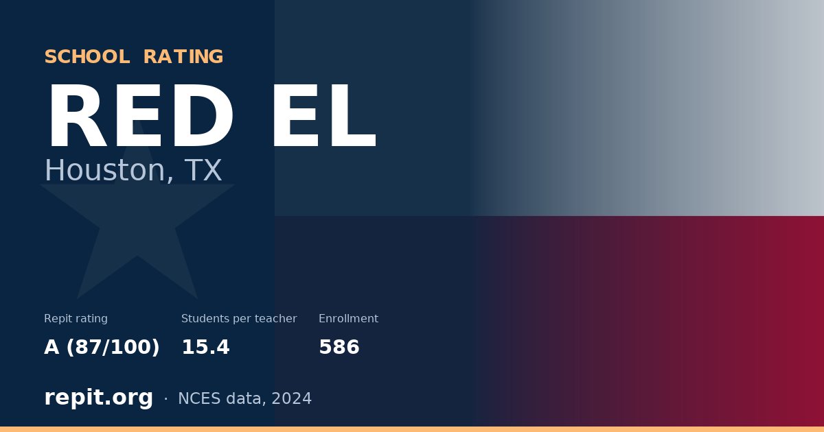 RED EL, Houston, TX — Repit school rating A (87/100)