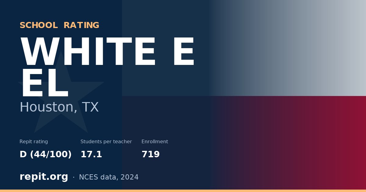 WHITE E EL, Houston, TX — Repit school rating D (44/100)