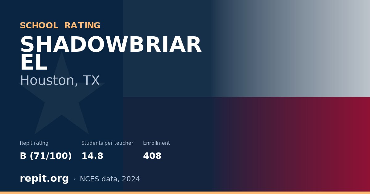 SHADOWBRIAR EL, Houston, TX — Repit school rating B (71/100)