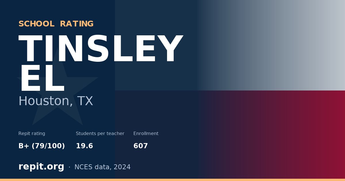 TINSLEY EL, Houston, TX — Repit school rating B+ (79/100)
