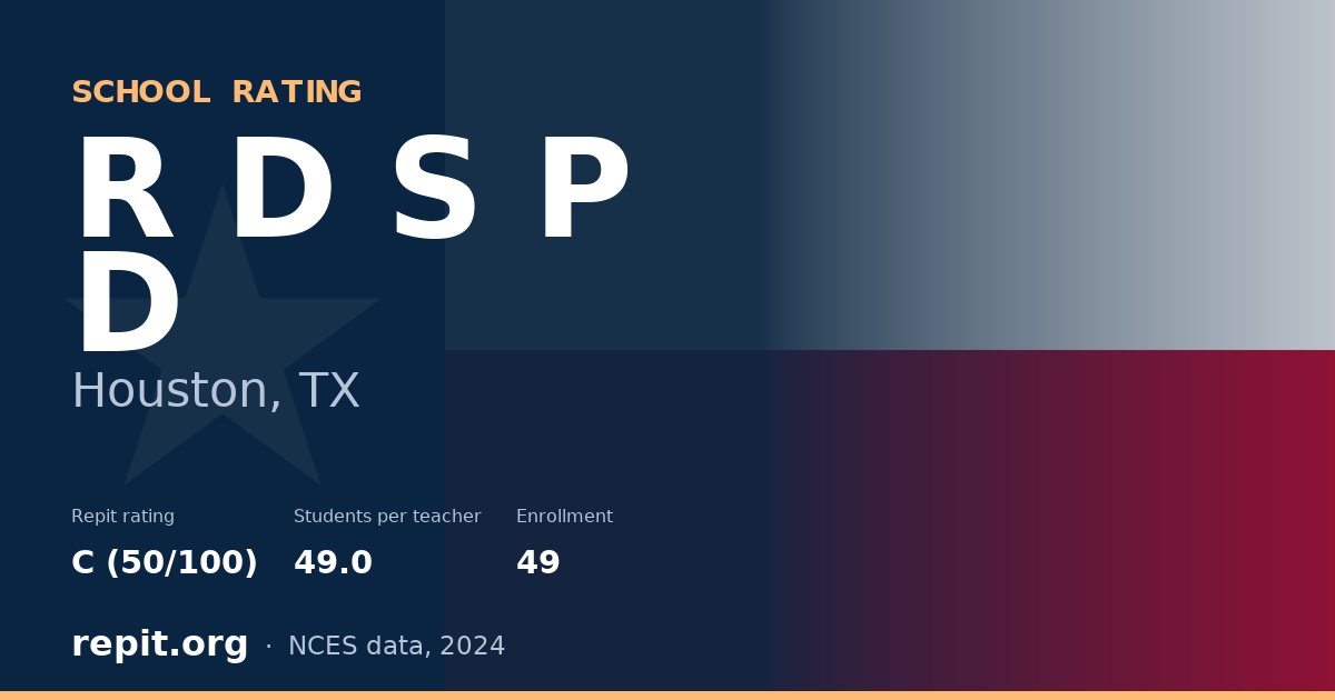R D S P D, Houston, TX — Repit school rating C (50/100)