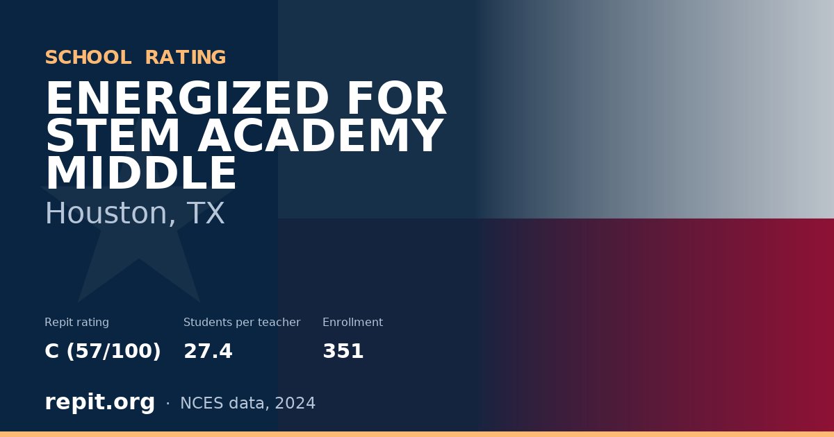 ENERGIZED FOR STEM ACADEMY MIDDLE, Houston, TX — Repit school rating C (57/100)