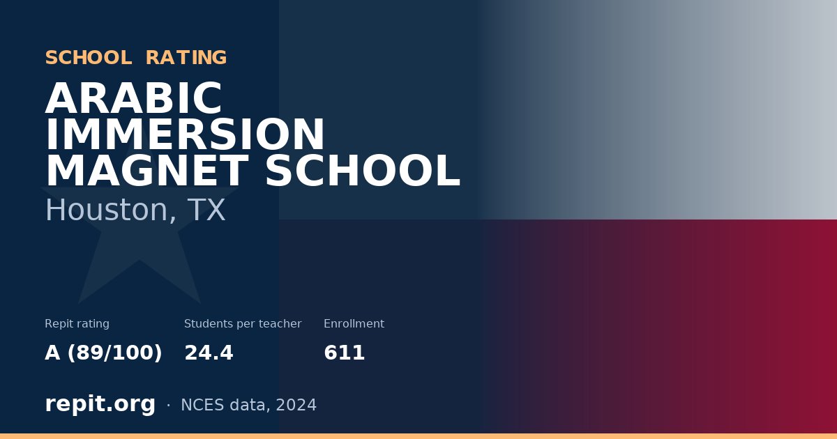 ARABIC IMMERSION MAGNET SCHOOL, Houston, TX — Repit school rating A (89/100)