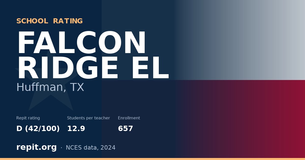 FALCON RIDGE EL, Huffman, TX — Repit school rating D (42/100)