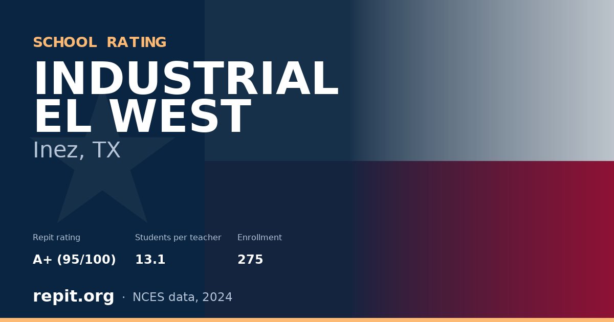 INDUSTRIAL EL WEST, Inez, TX — Repit school rating A+ (95/100)
