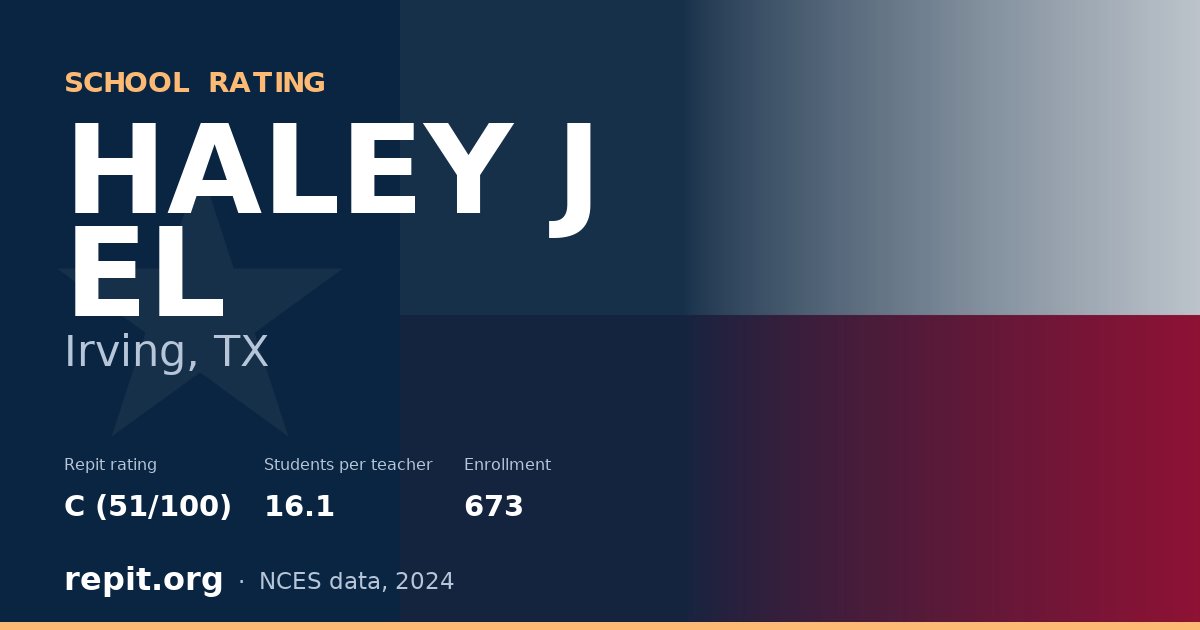 HALEY J EL, Irving, TX — Repit school rating C (51/100)