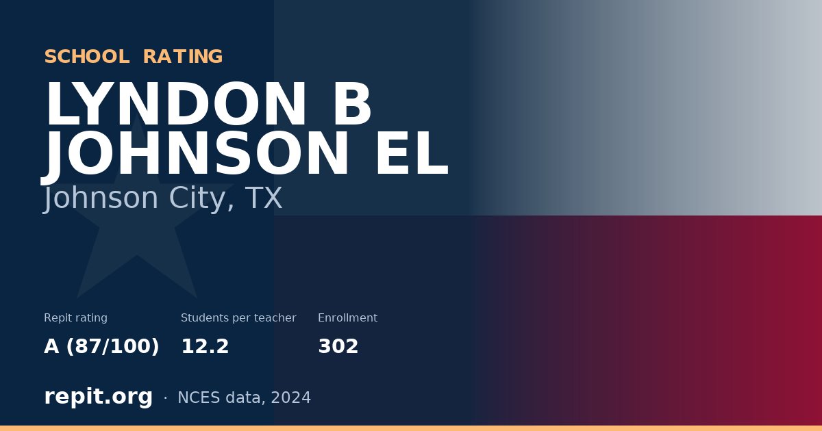 LYNDON B JOHNSON EL, Johnson City, TX — Repit school rating A (87/100)