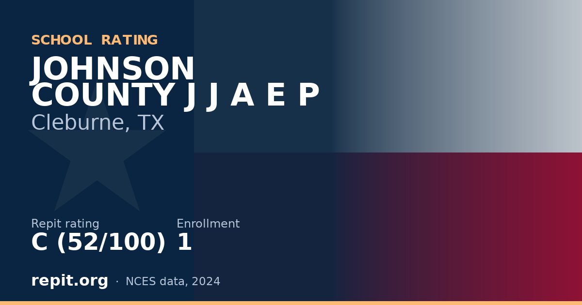 JOHNSON COUNTY J J A E P, Cleburne, TX — Repit school rating C (52/100)