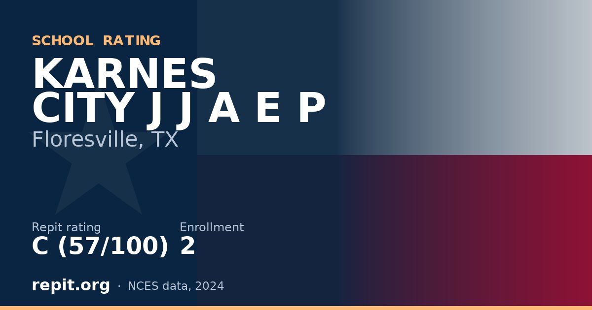 KARNES CITY J J A E P, Floresville, TX — Repit school rating C (57/100)