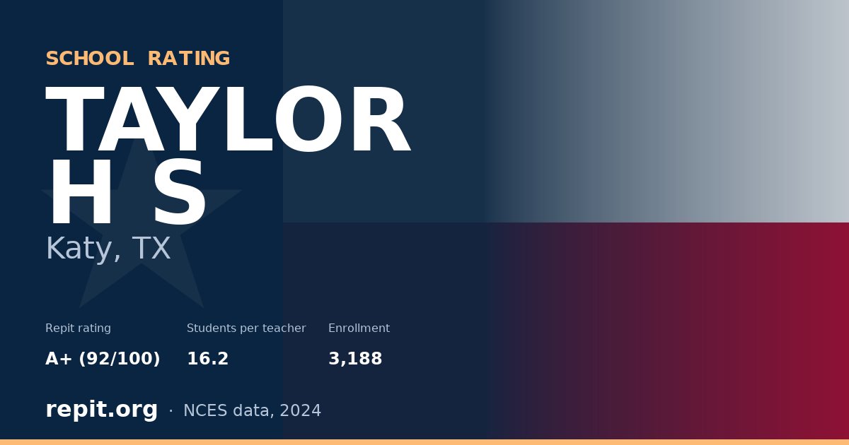 TAYLOR H S, Katy, TX — Repit school rating A+ (92/100)