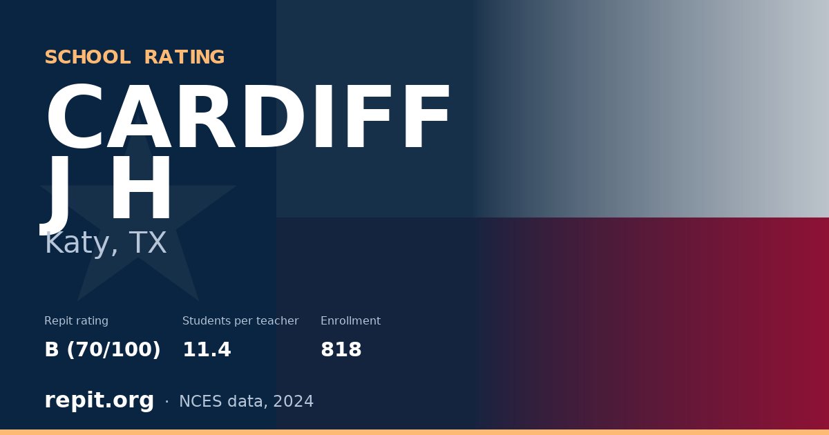 CARDIFF J H, Katy, TX — Repit school rating B (70/100)