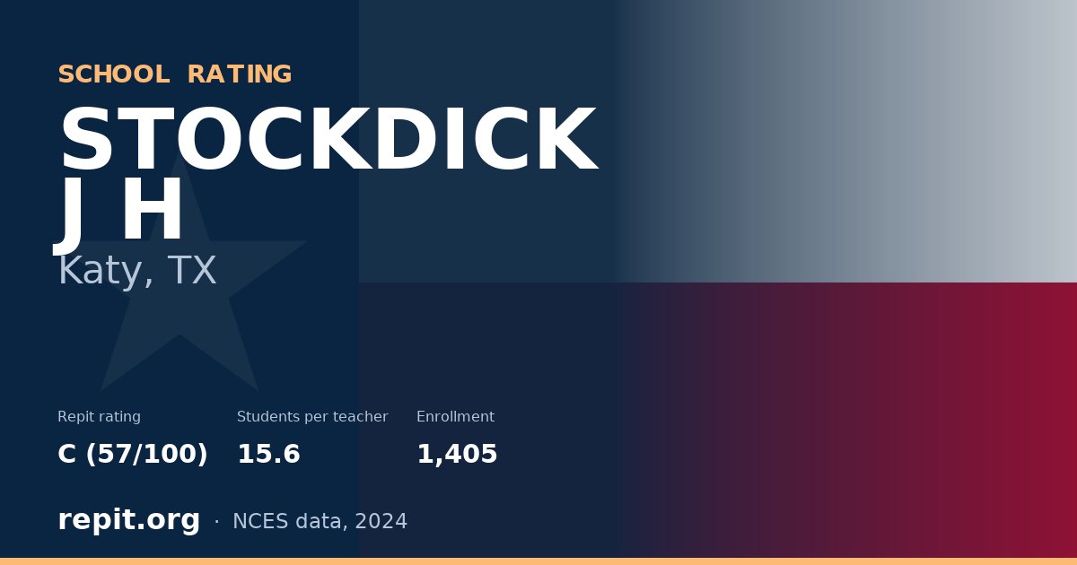 STOCKDICK J H, Katy, TX — Repit school rating C (57/100)
