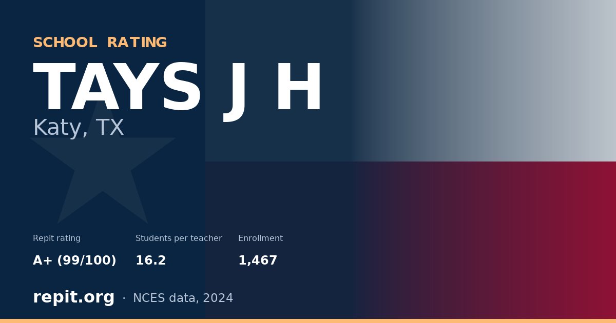 TAYS J H, Katy, TX — Repit school rating A+ (99/100)