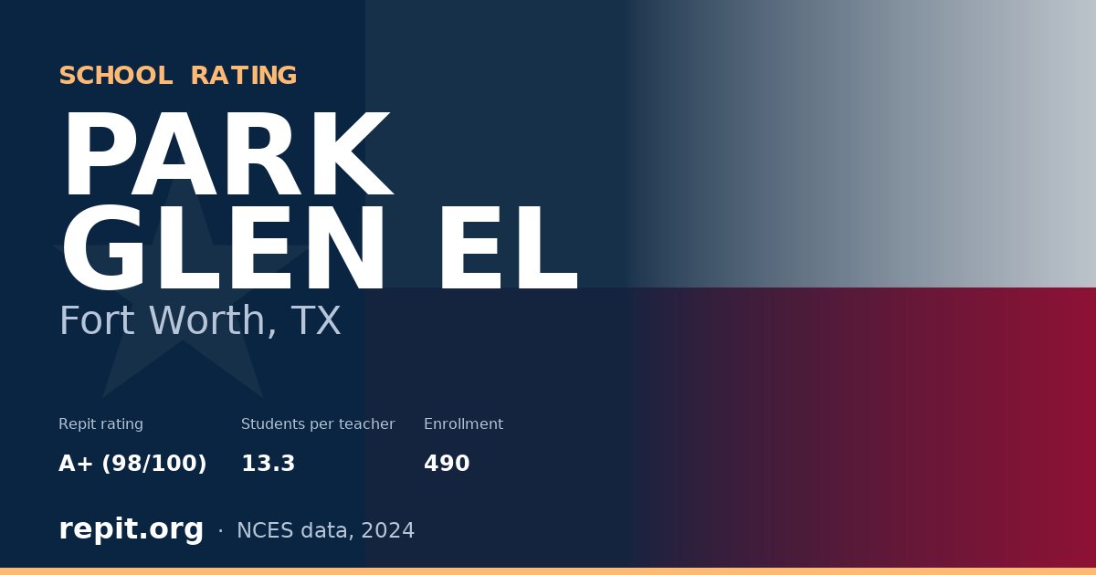 PARK GLEN EL, Fort Worth, TX — Repit school rating A+ (98/100)