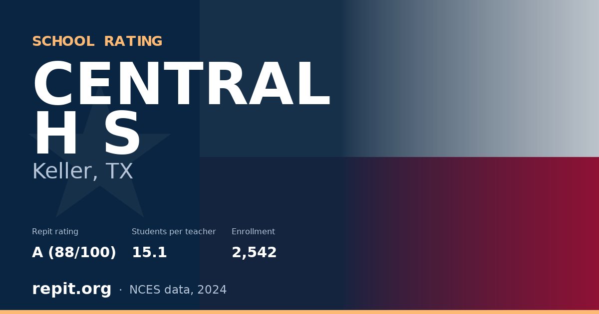 CENTRAL H S, Keller, TX — Repit school rating A (88/100)