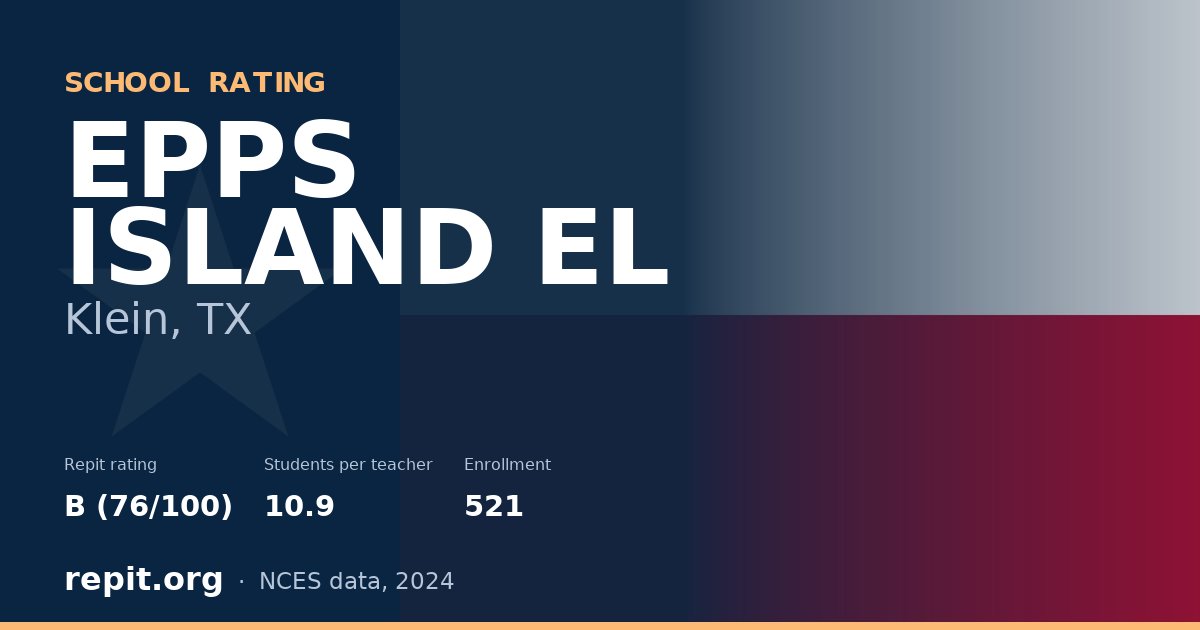 EPPS ISLAND EL, Klein, TX — Repit school rating B (76/100)