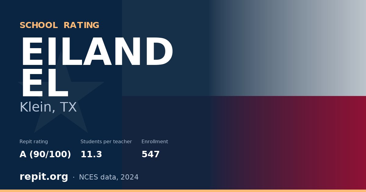 EILAND EL, Klein, TX — Repit school rating A (90/100)