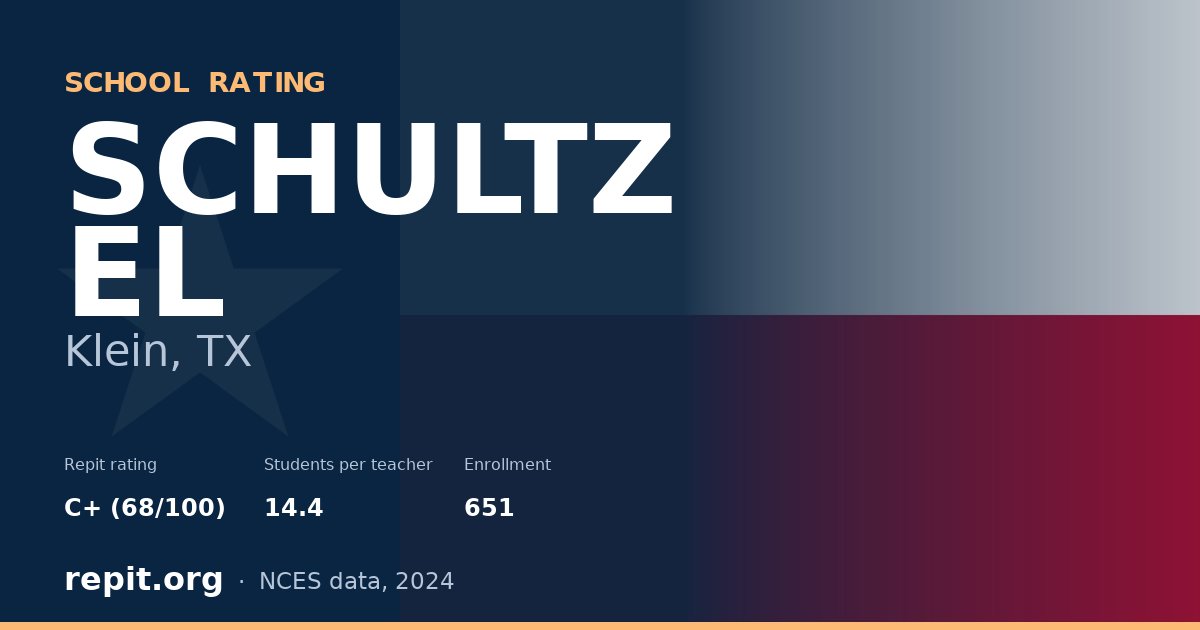 SCHULTZ EL, Klein, TX — Repit school rating C+ (68/100)