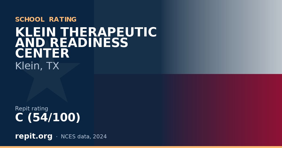 KLEIN THERAPEUTIC AND READINESS CENTER, Klein, TX — Repit school rating C (54/100)