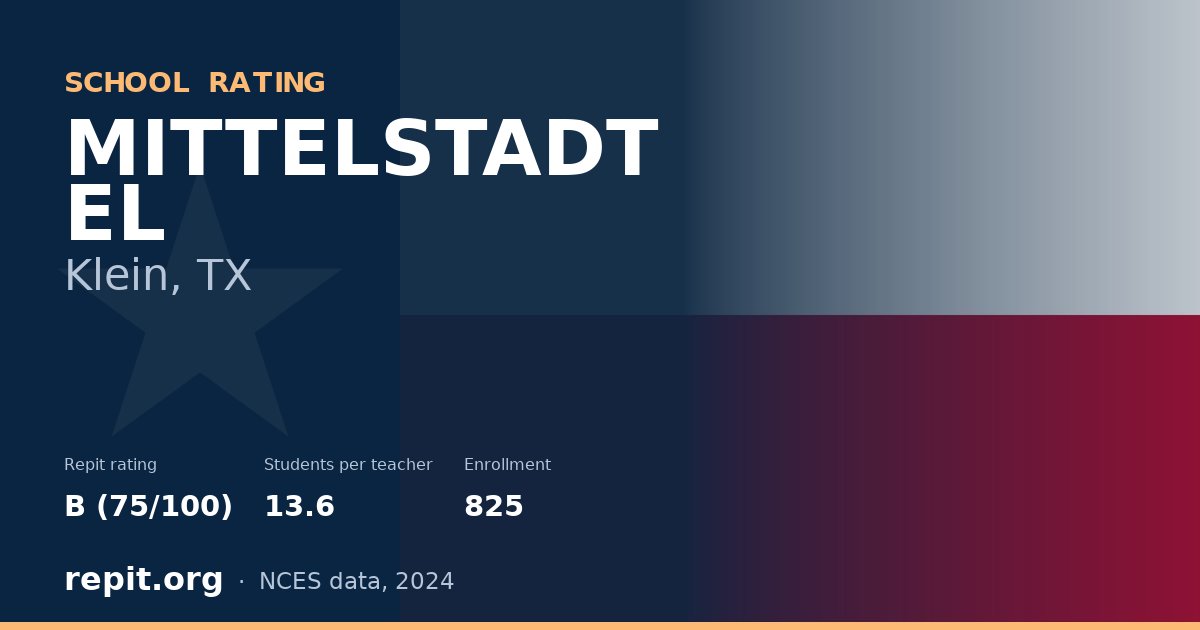 MITTELSTADT EL, Klein, TX — Repit school rating B (75/100)