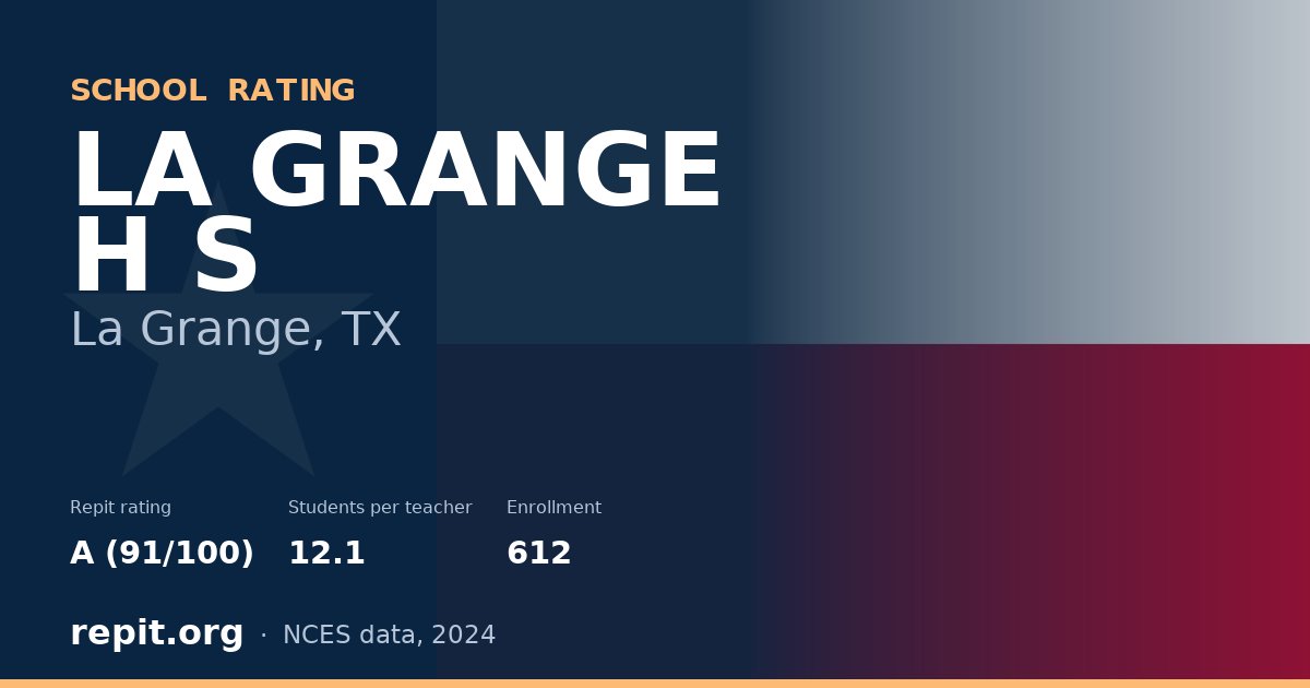 LA GRANGE H S, La Grange, TX — Repit school rating A (91/100)