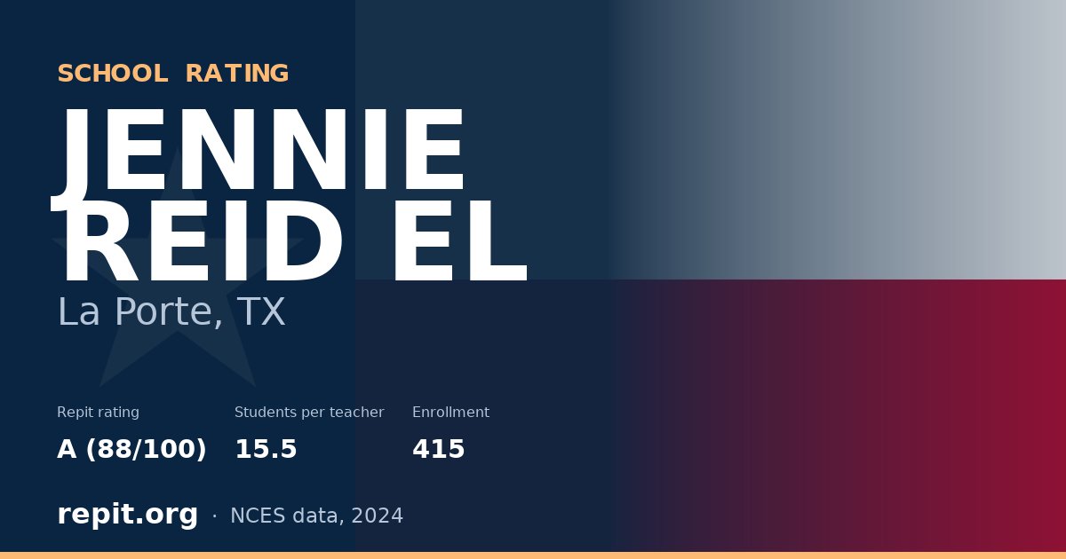 JENNIE REID EL, La Porte, TX — Repit school rating A (88/100)