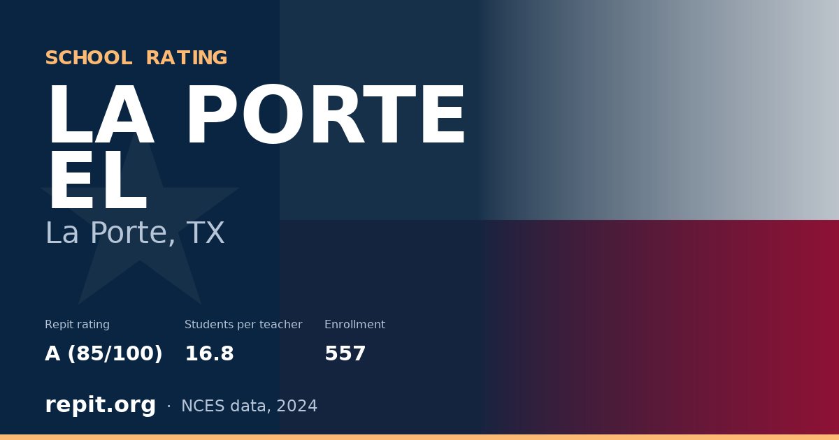 LA PORTE EL, La Porte, TX — Repit school rating A (85/100)