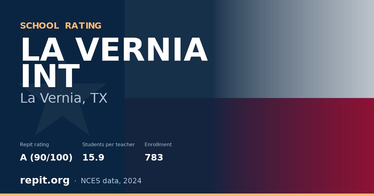 LA VERNIA INT, La Vernia, TX — Repit school rating A (90/100)