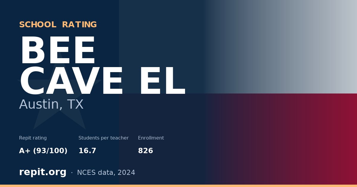 BEE CAVE EL, Austin, TX — Repit school rating A+ (93/100)