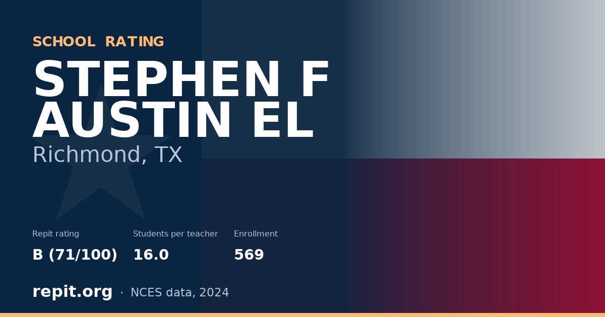 STEPHEN F AUSTIN EL, Richmond, TX — Repit school rating B (71/100)