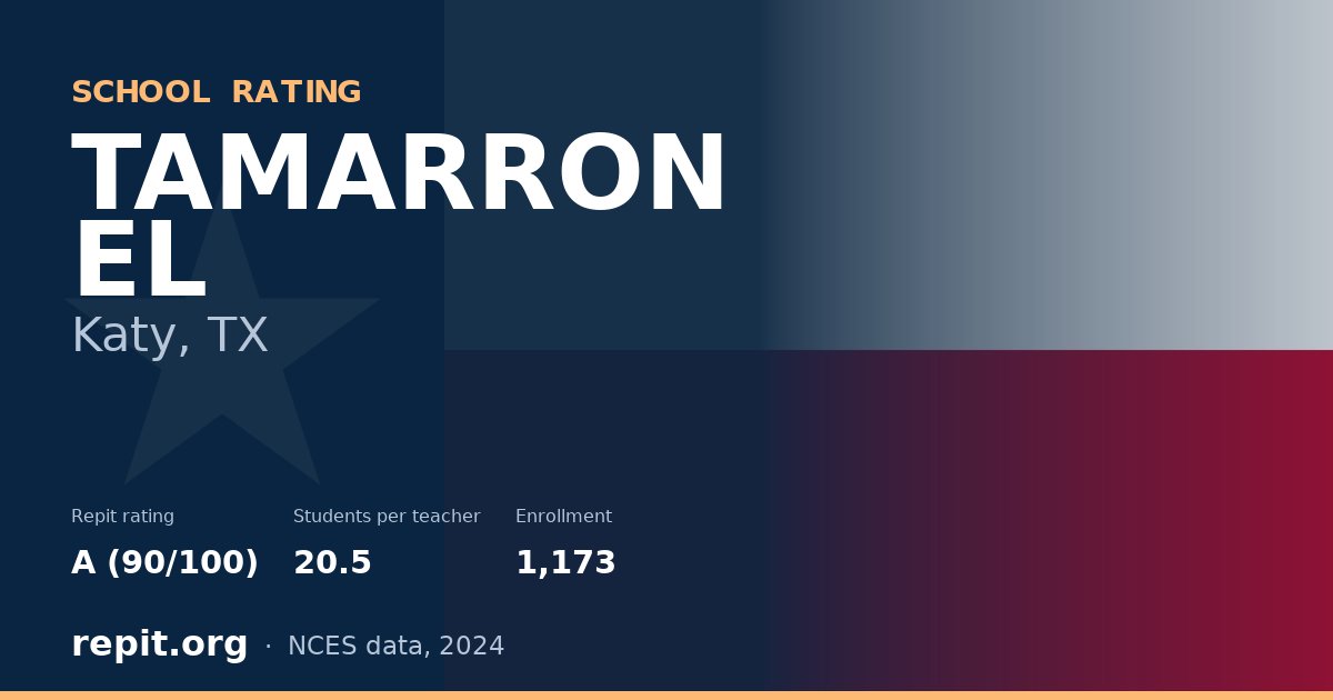 TAMARRON EL, Katy, TX — Repit school rating A (90/100)