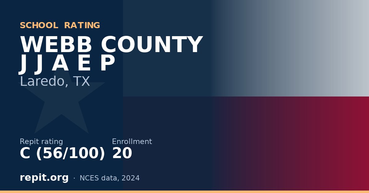 WEBB COUNTY J J A E P, Laredo, TX — Repit school rating C (56/100)