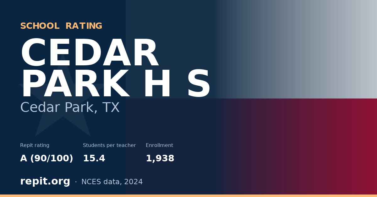 CEDAR PARK H S, Cedar Park, TX — Repit school rating A (90/100)