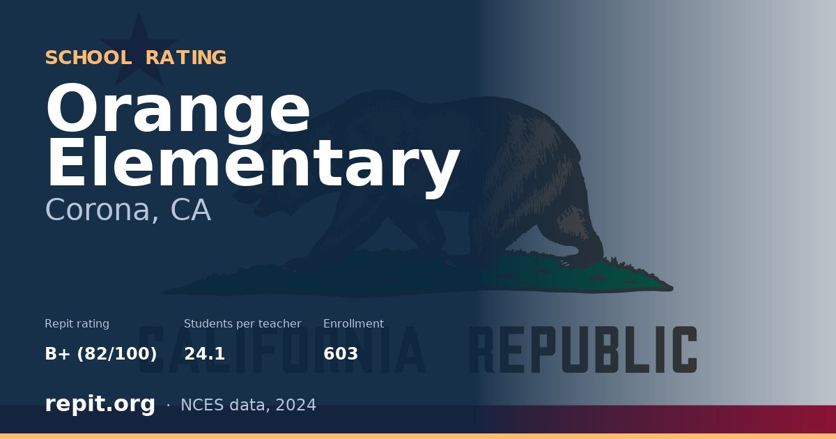 Orange Elementary, Corona, CA — Repit school rating B+ (82/100)