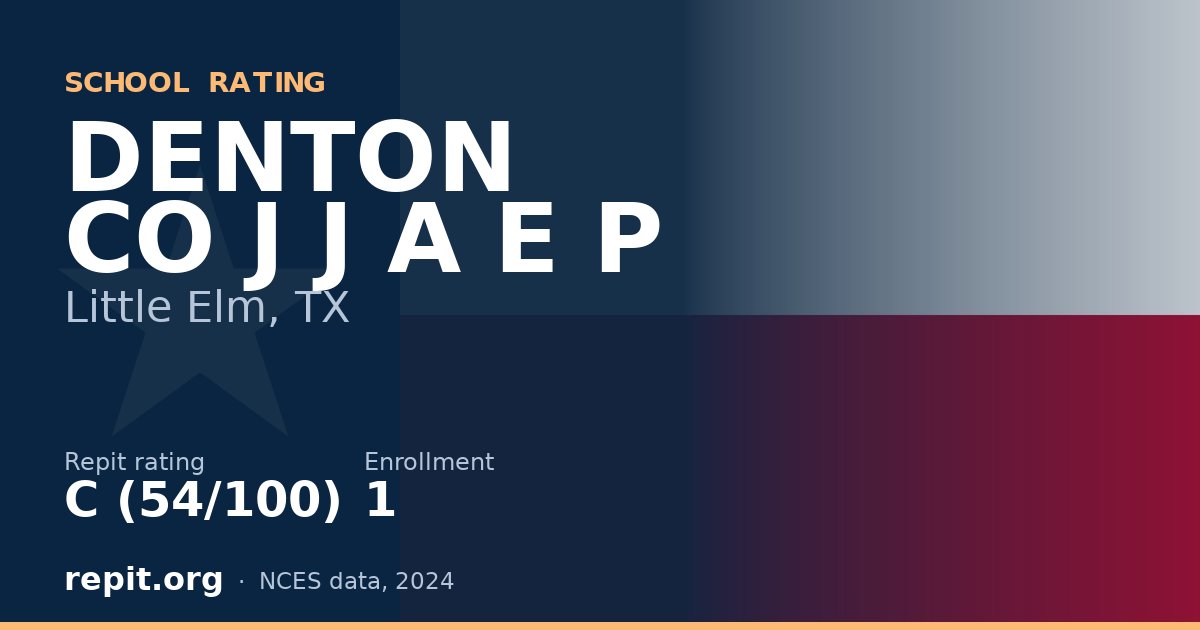 DENTON CO J J A E P, Little Elm, TX — Repit school rating C (54/100)