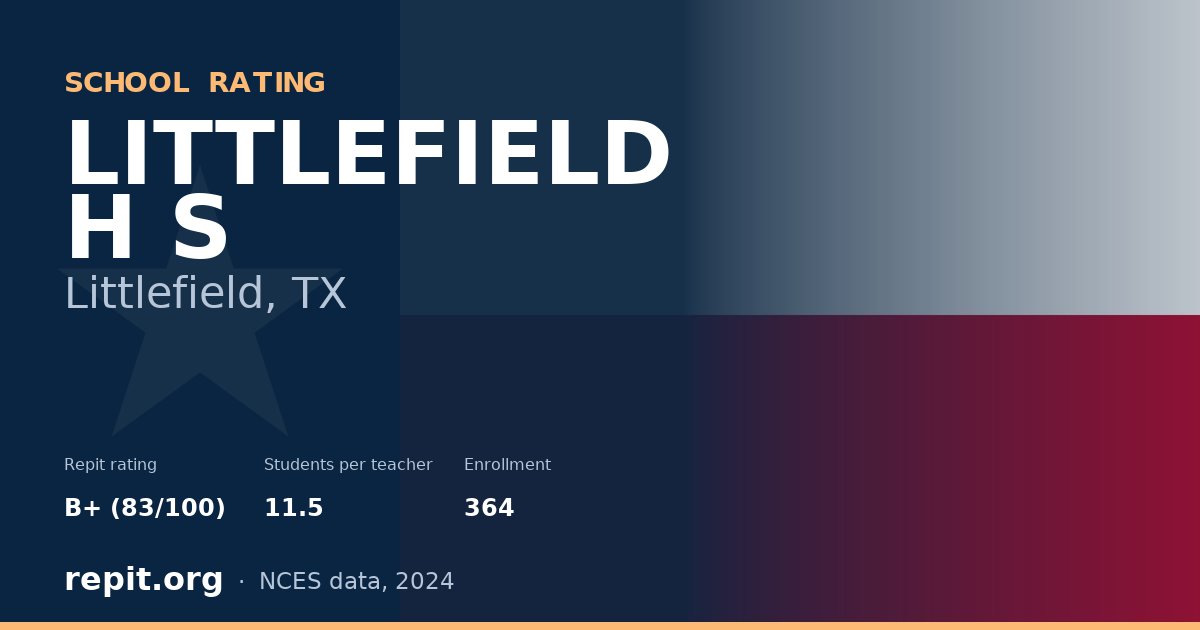 LITTLEFIELD H S, Littlefield, TX — Repit school rating B+ (83/100)