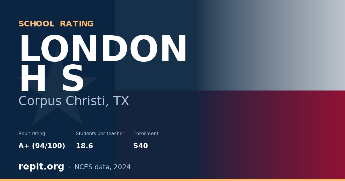 LONDON H S, Corpus Christi, TX — Repit school rating A+ (94/100)