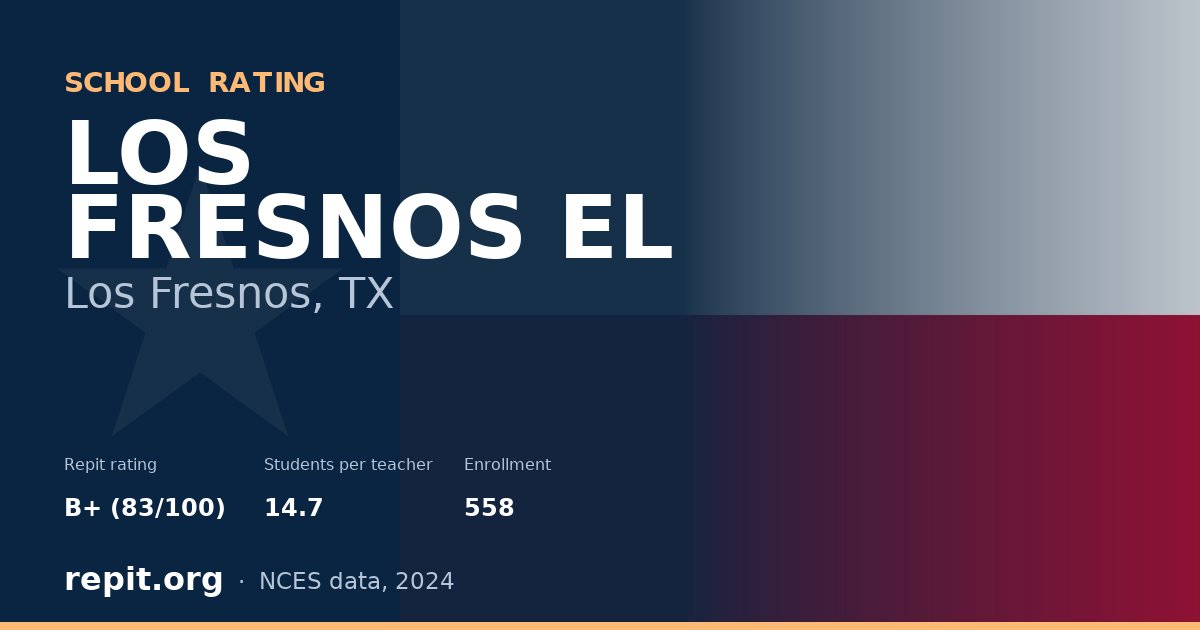 LOS FRESNOS EL, Los Fresnos, TX — Repit school rating B+ (83/100)