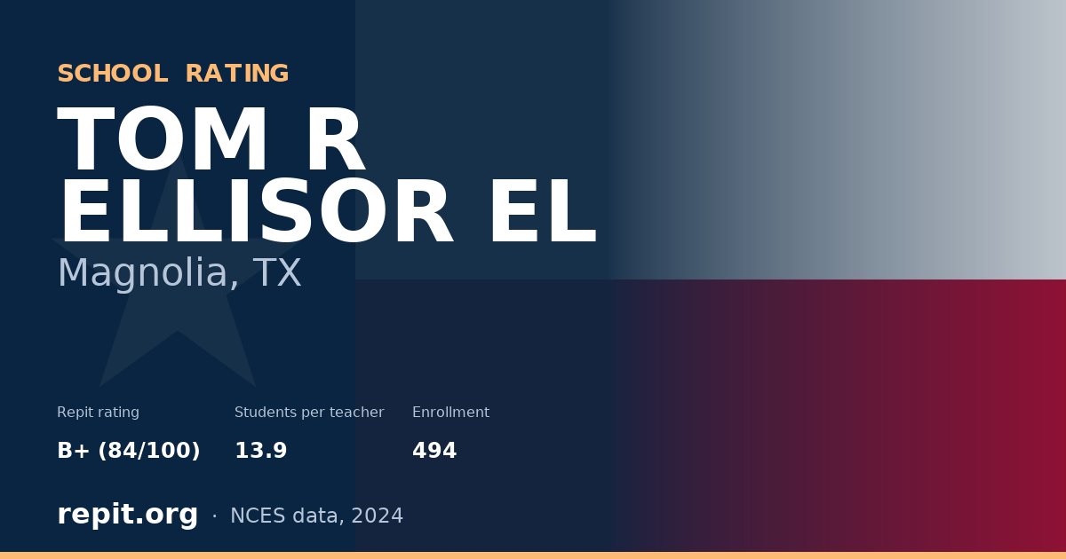 TOM R ELLISOR EL, Magnolia, TX — Repit school rating B+ (84/100)