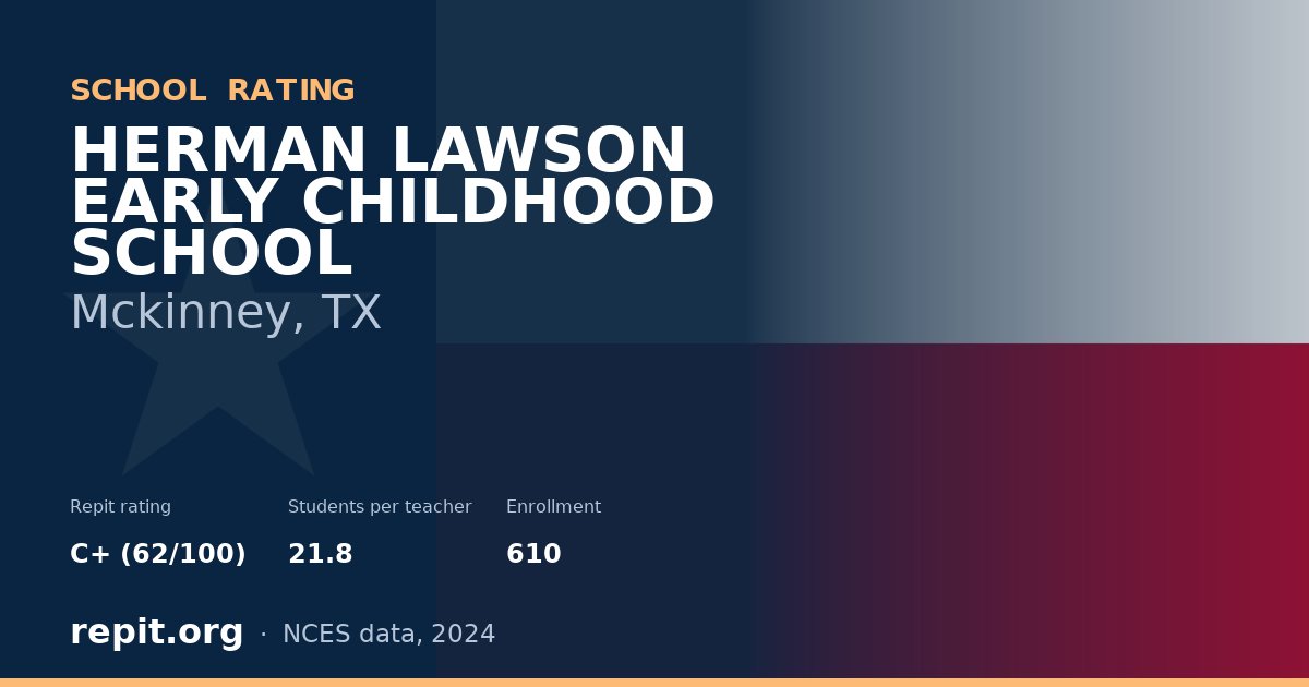 HERMAN LAWSON EARLY CHILDHOOD SCHOOL, Mckinney, TX — Repit school rating C+ (62/100)
