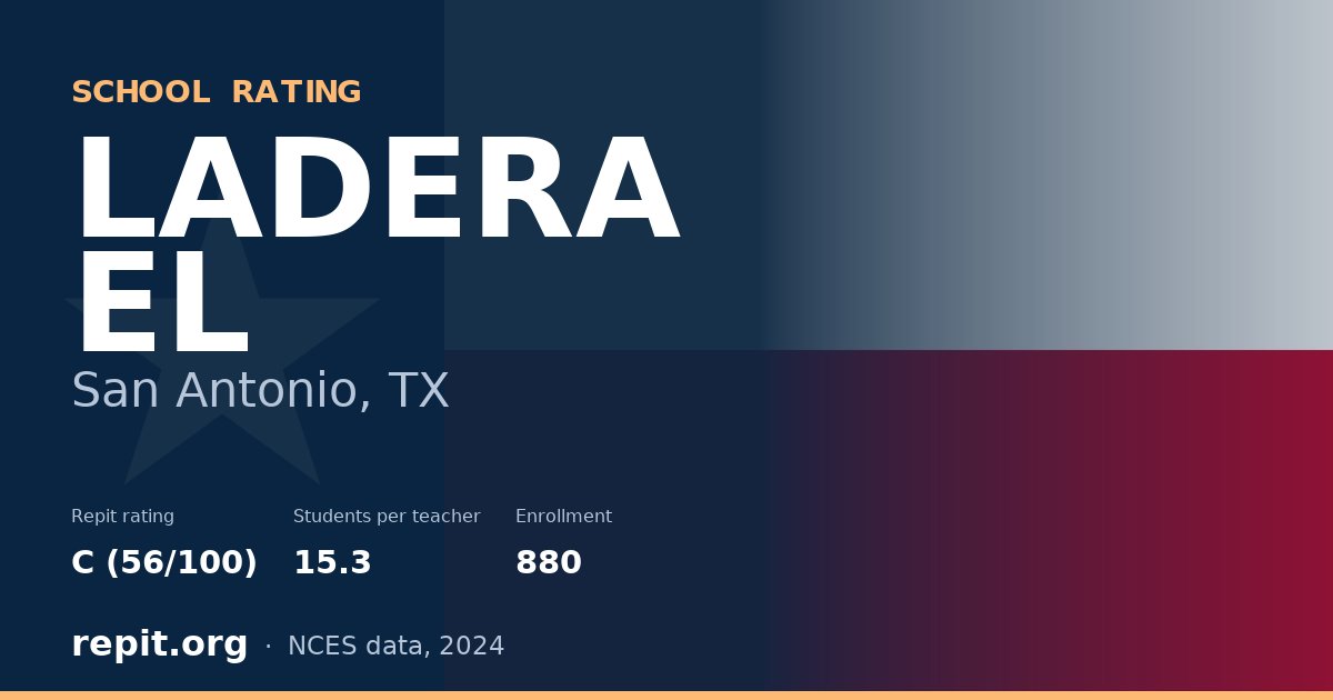 LADERA EL, San Antonio, TX — Repit school rating C (56/100)