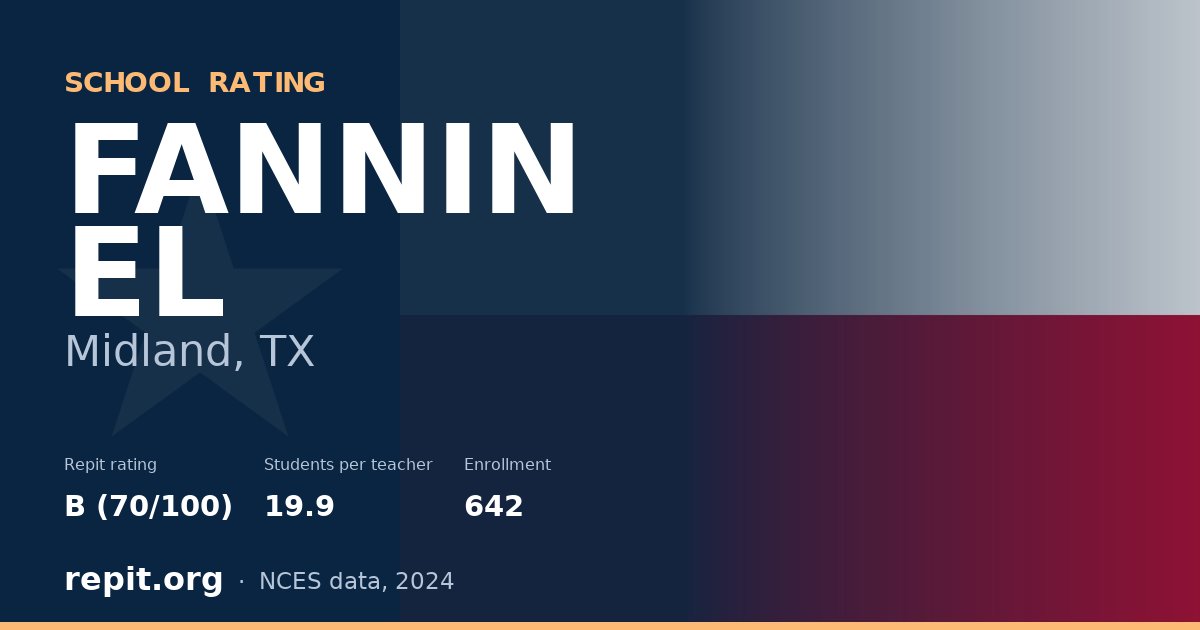 FANNIN EL, Midland, TX — Repit school rating B (70/100)