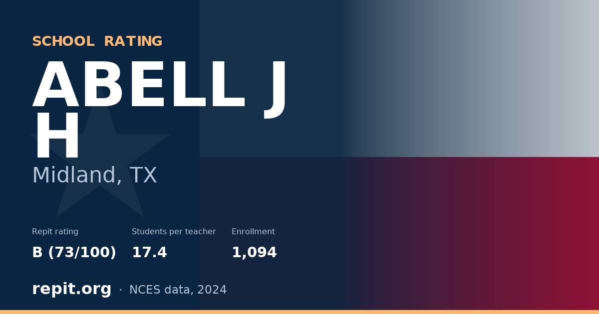 ABELL J H, Midland, TX — Repit school rating B (73/100)