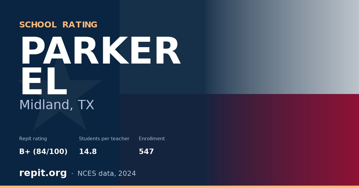 PARKER EL, Midland, TX — Repit school rating B+ (84/100)