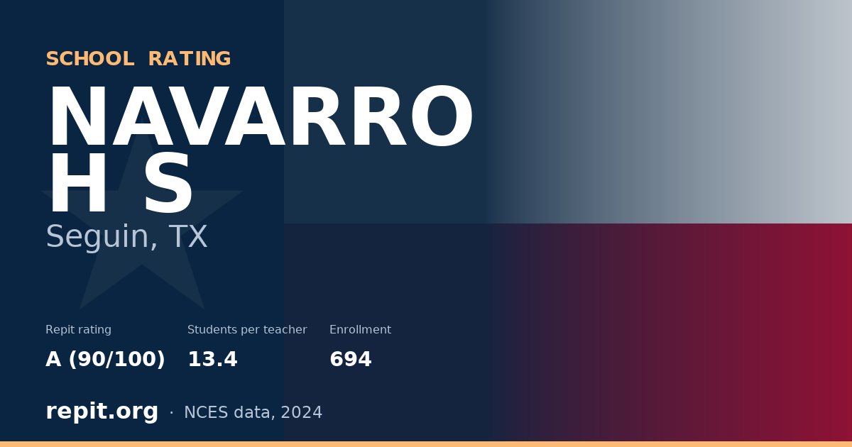NAVARRO H S, Seguin, TX — Repit school rating A (90/100)